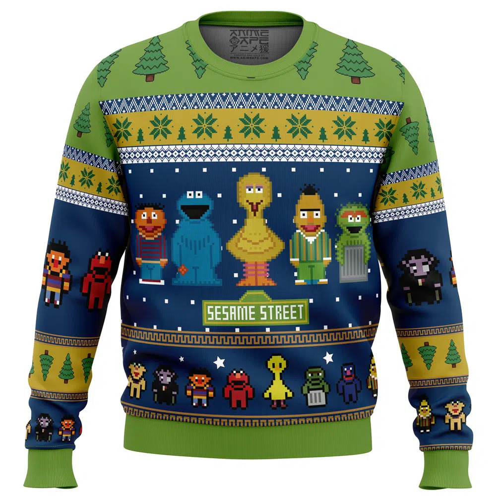 Buildercar - The Main Characters on Sesame Street Ugly Christmas Sweater