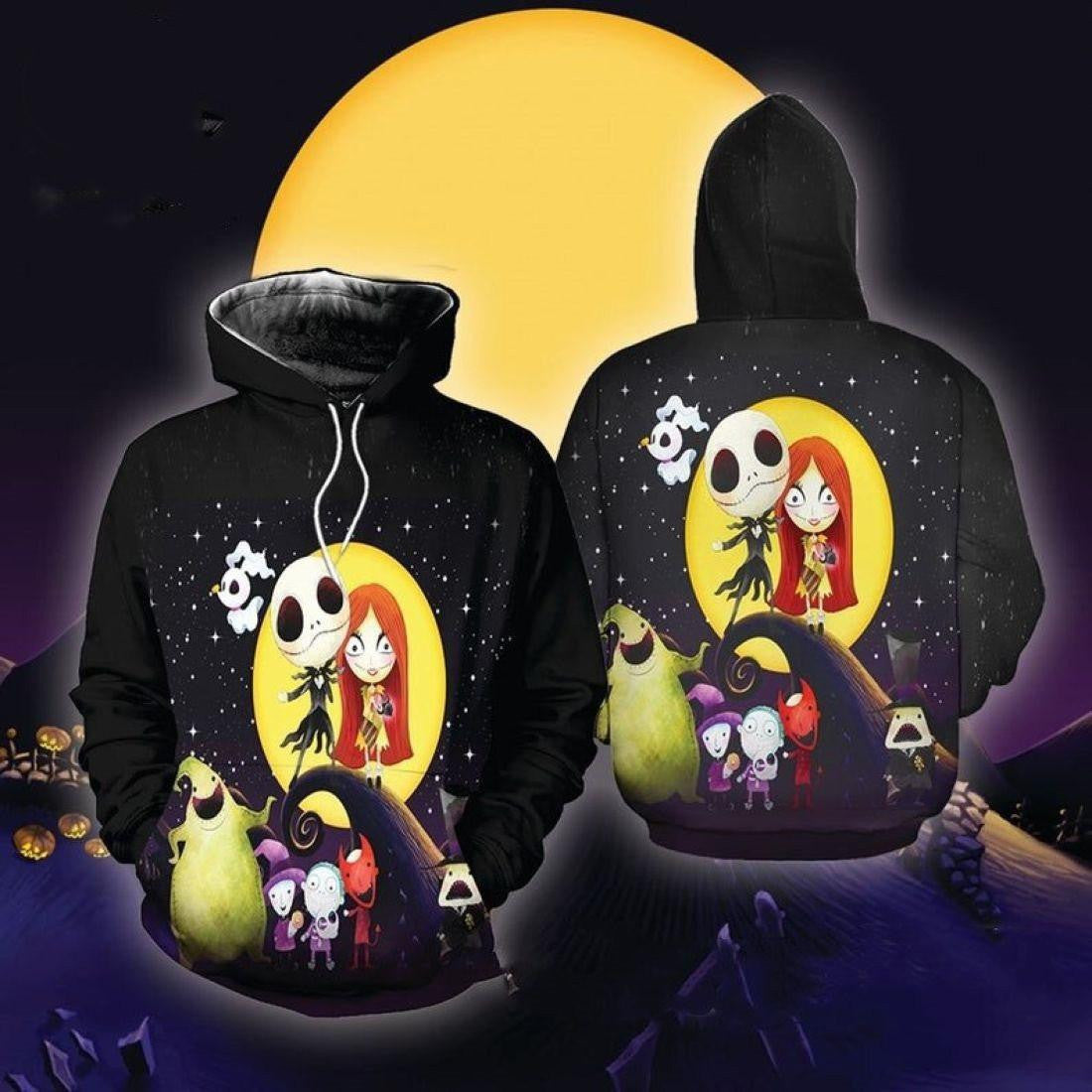 Buildercar - The Nightmare Before Christmas Fan Gift, The Nightmare Before Christmas Chibi All Over Print Hoodie