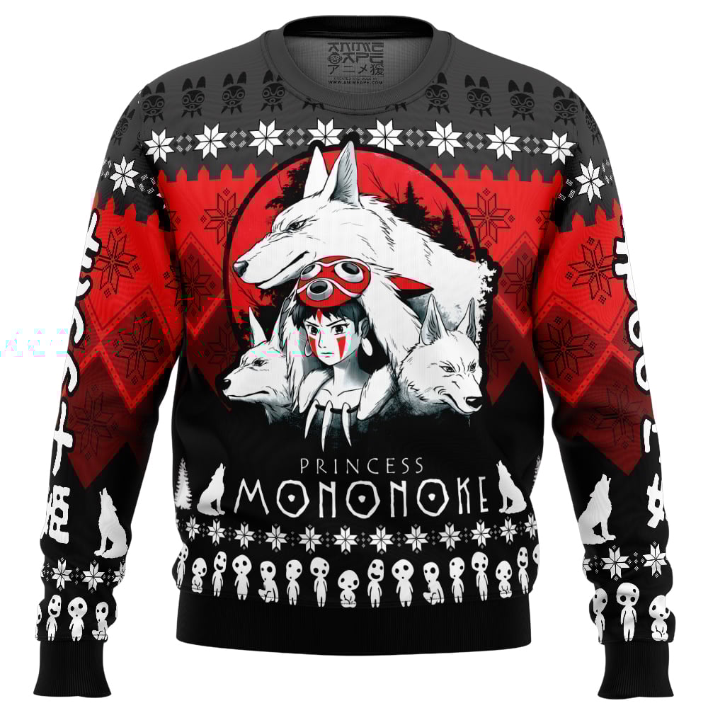 Buildercar - The Pack Princess Mononoke Ugly Christmas Sweater