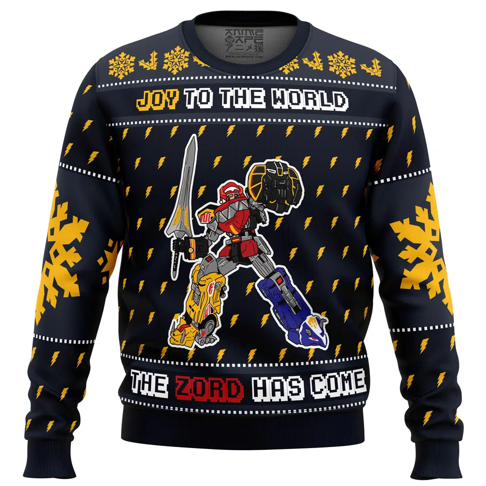 Buildercar - The Zord Has Come Power Rangers Ugly Christmas Sweater