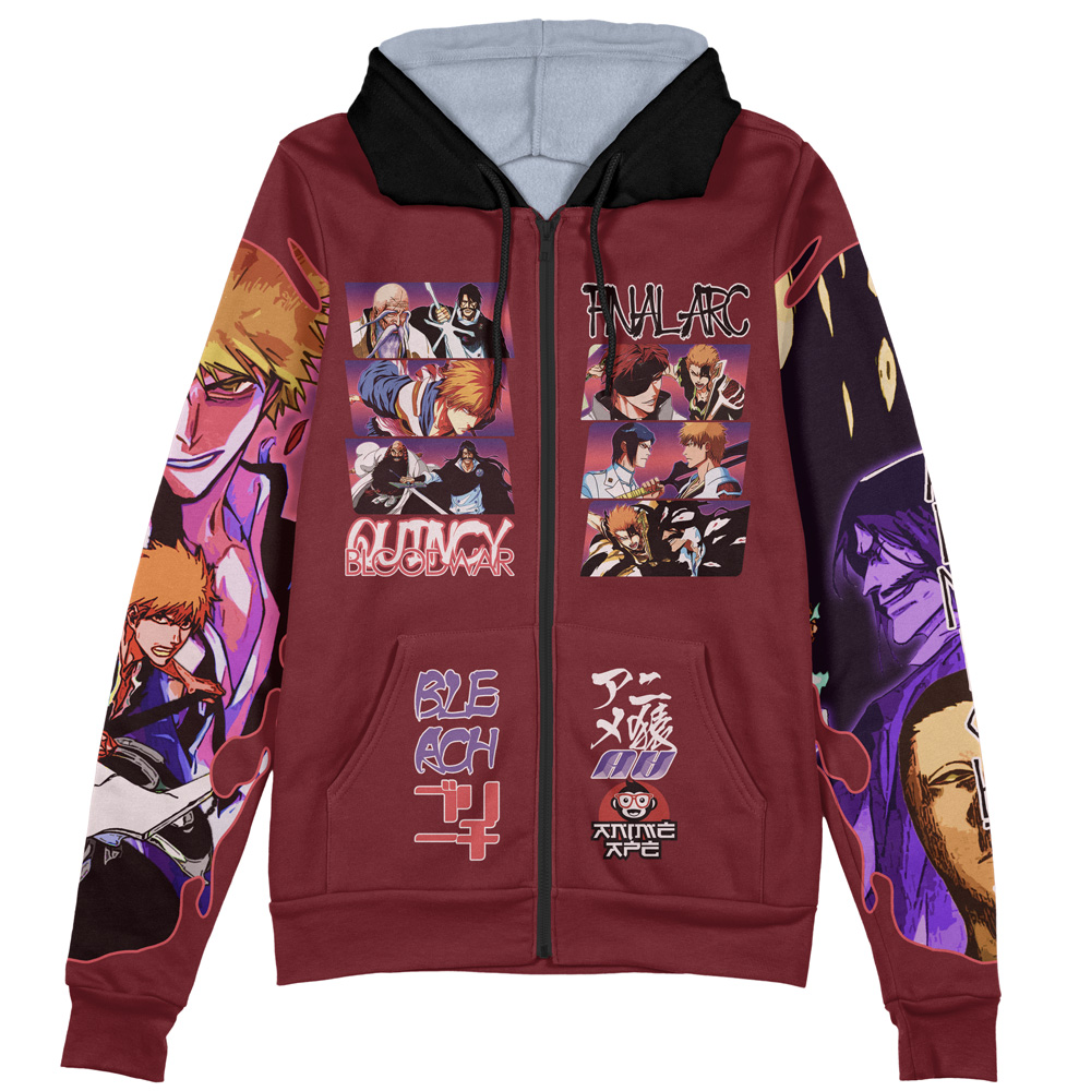 Buildercar - Thousand Year Blood War Arc Bleach Streetwear Zip Hoodie Jacket - Image 2
