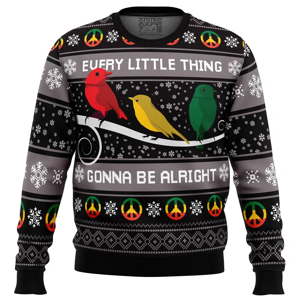 Buildercar - Three Little Birds Bob Marley Ugly Christmas Sweater