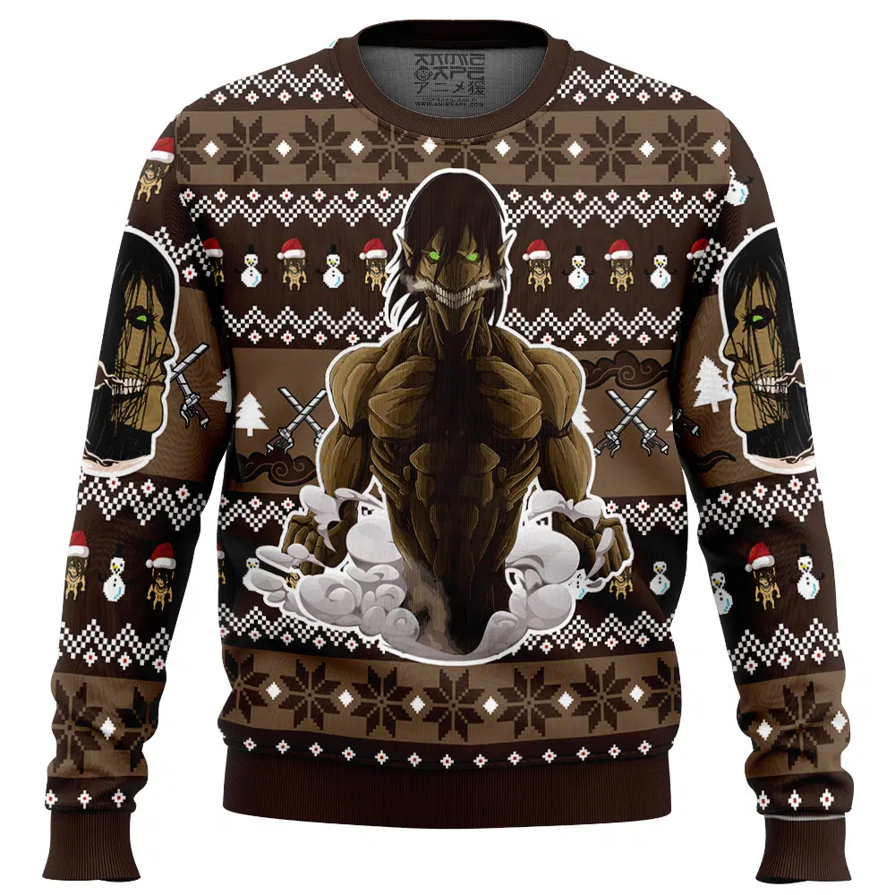 Buildercar - Titan Eren Attack on Titan Ugly Christmas Sweater
