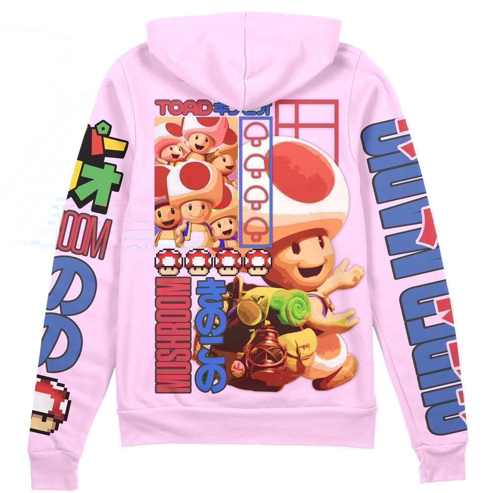 Buildercar - Toad Mario Bros Streetwear Zip Hoodie Jacket