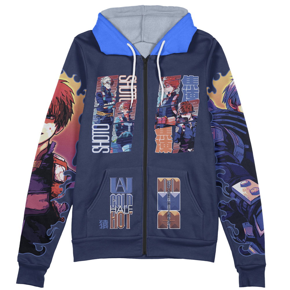 Buildercar - Todoroki Shoto V2 My Hero Academia Streetwear Zip Hoodie Jacket - Image 2