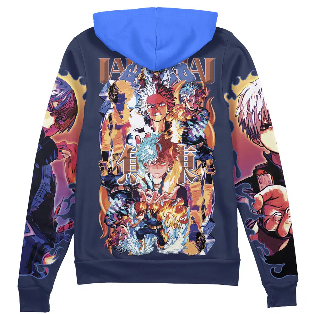 Buildercar - Todoroki Shoto V2 My Hero Academia Streetwear Zip Hoodie Jacket