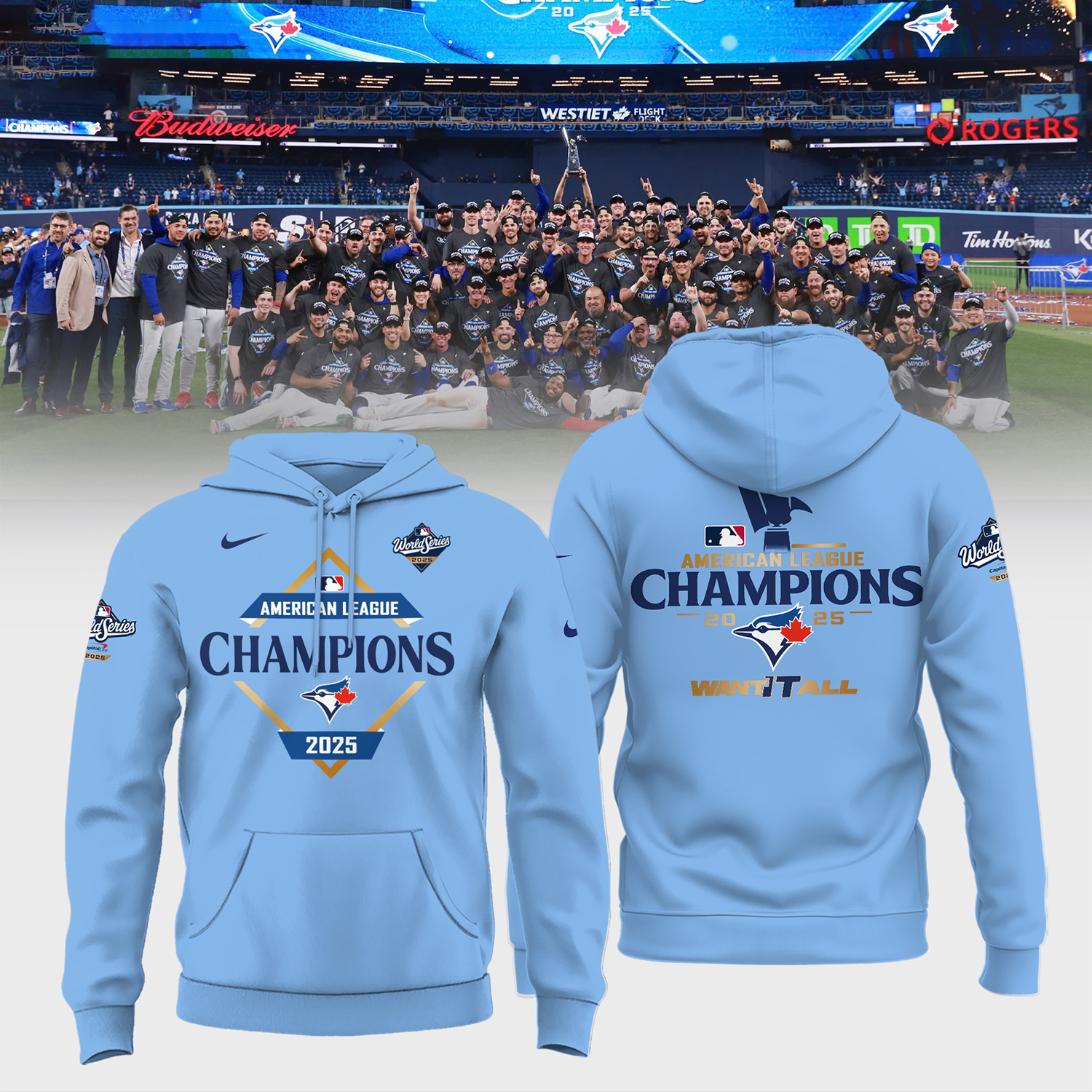 Buildercar - Toronto Blue Jays X MLB American League Champions Limited Edition Hoodies V4