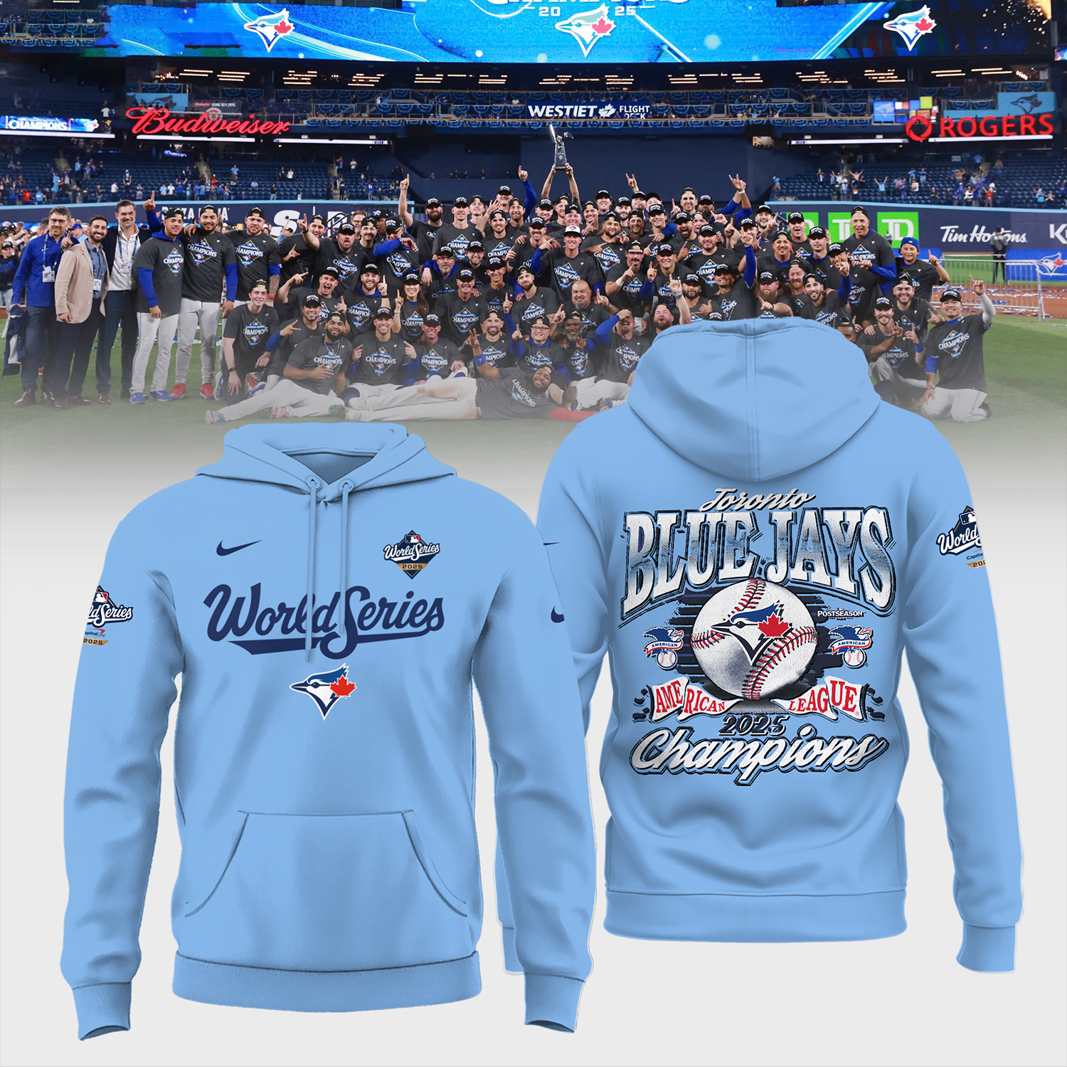 Buildercar - Toronto Blue Jays X MLB American League Champions Limited Edition Hoodies V6
