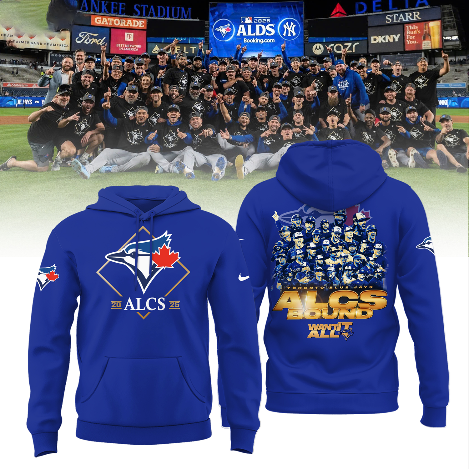 Buildercar - Toronto Blue Jays X MLB American League Champions Limited Edition Hoodies V8