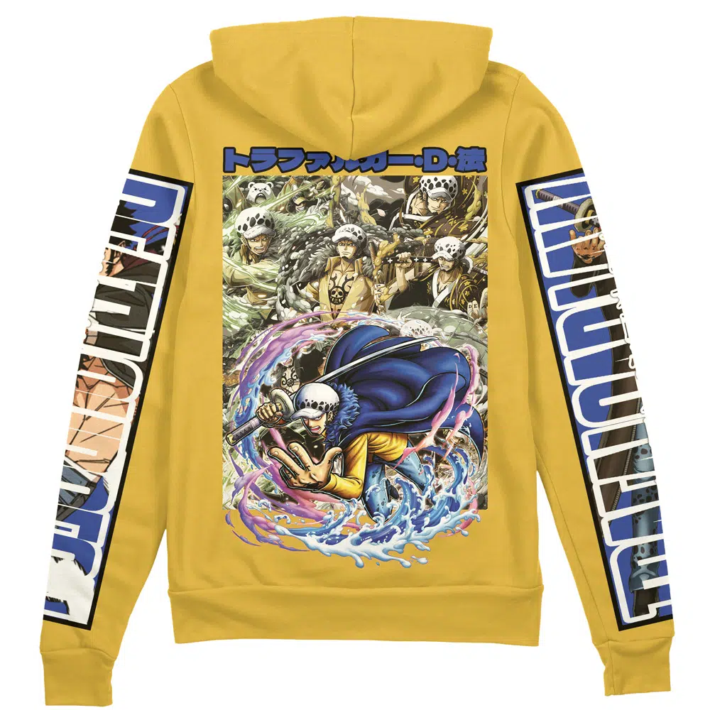 Buildercar - Trafalgar D. Law One Piece Streetwear Zip Hoodie Jacket