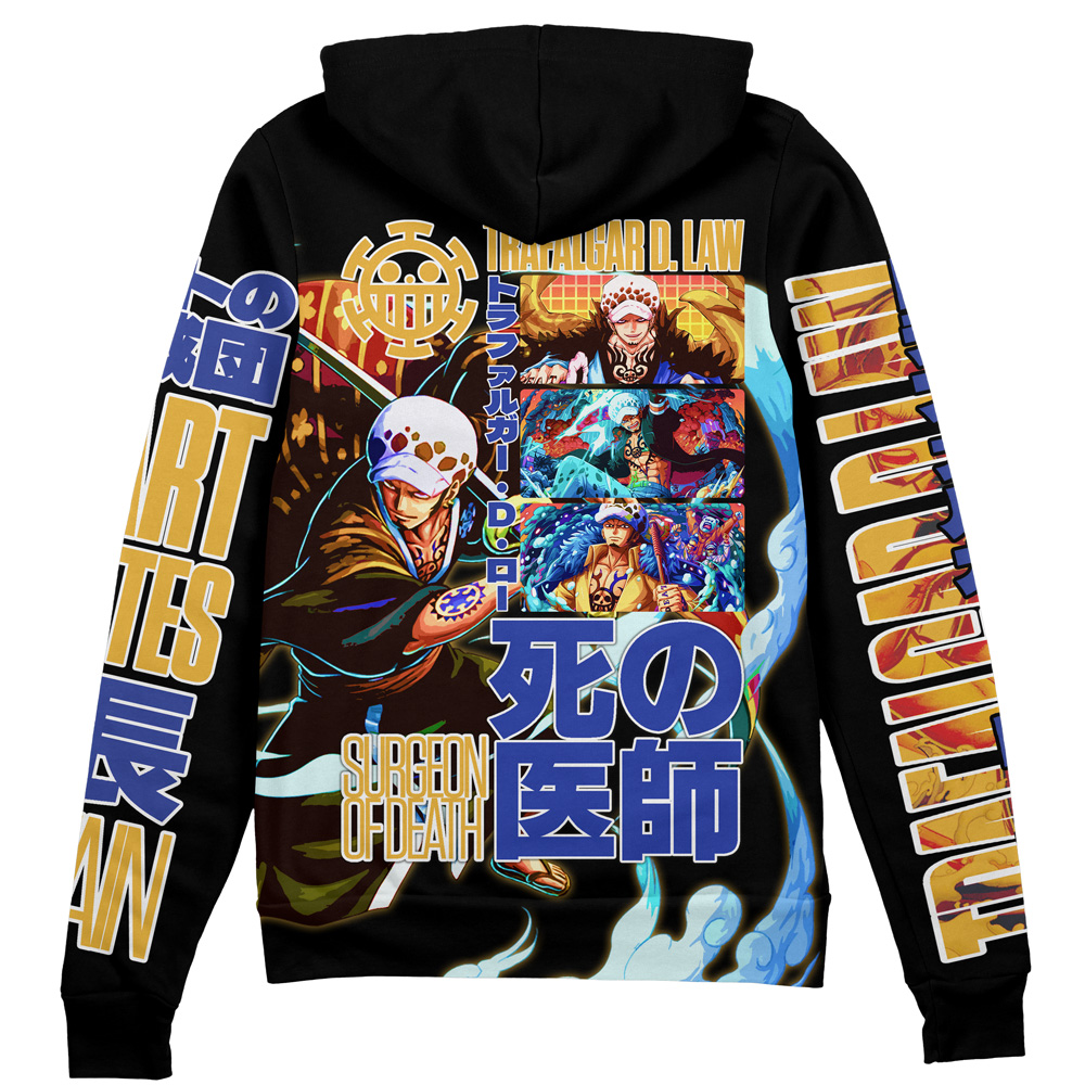 Buildercar - Trafalgar D. Law V3 One Piece Streetwear Zip Hoodie Jacket