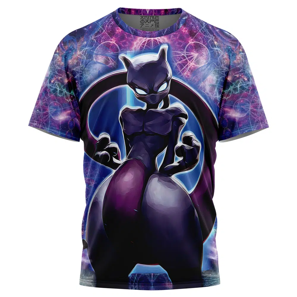 Buildercar - Trippy Cosmic Mewtwo Pokemon T-Shirt