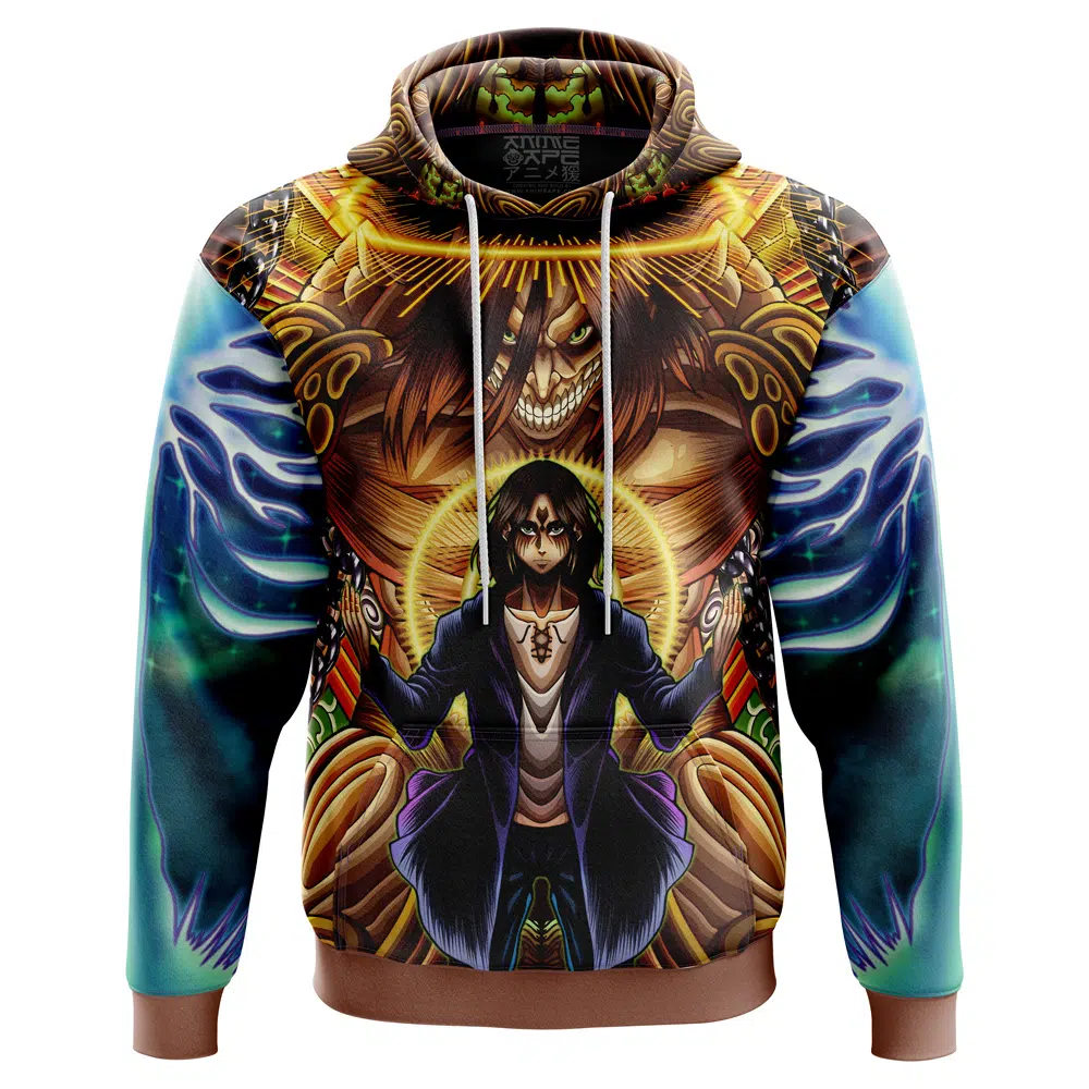 Buildercar - Trippy Eren Yeager Timeskip Attack on Titan Hoodie