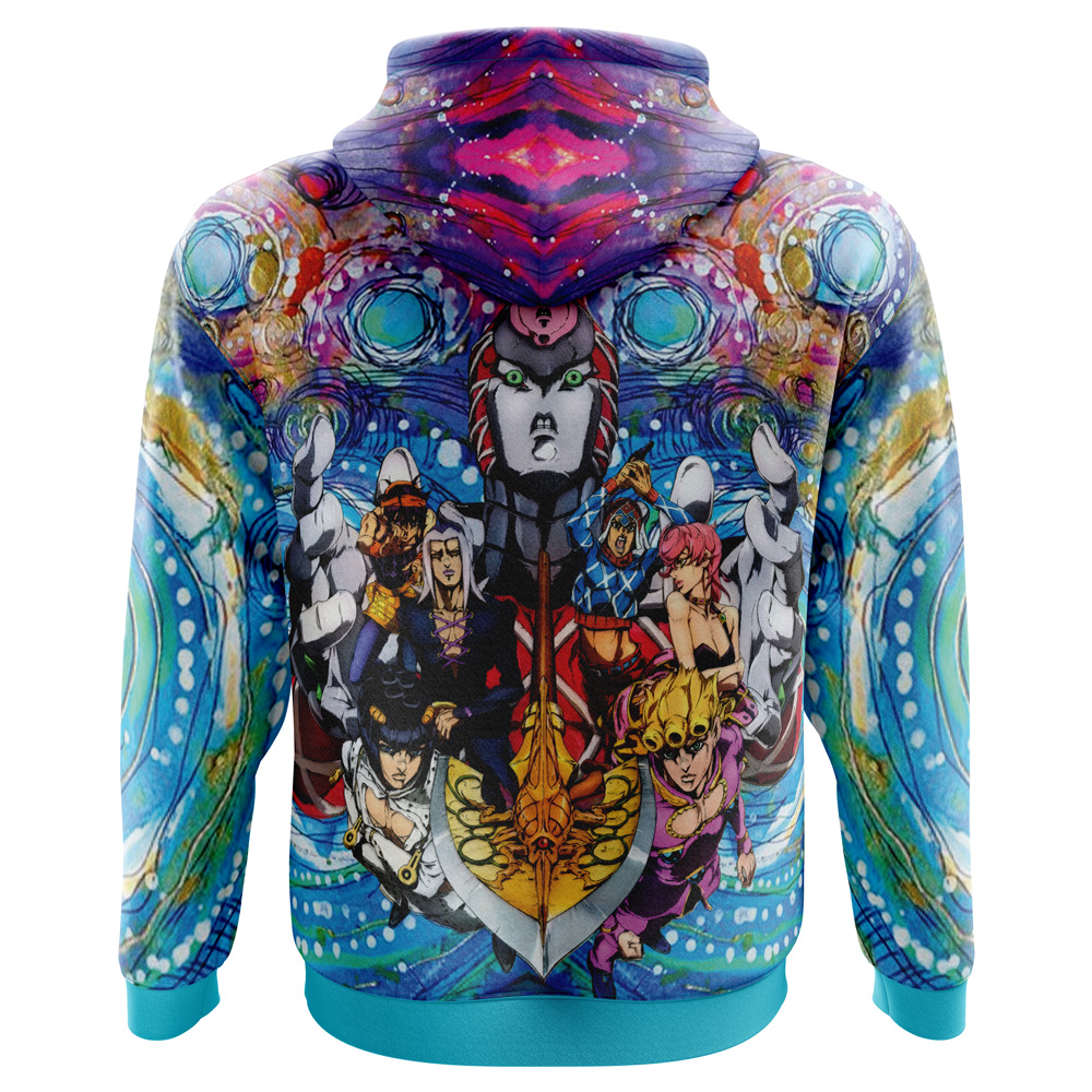 Buildercar - Trippy Golden Wind Squad Jojo’s Bizarre Adventure Hoodie - Image 3