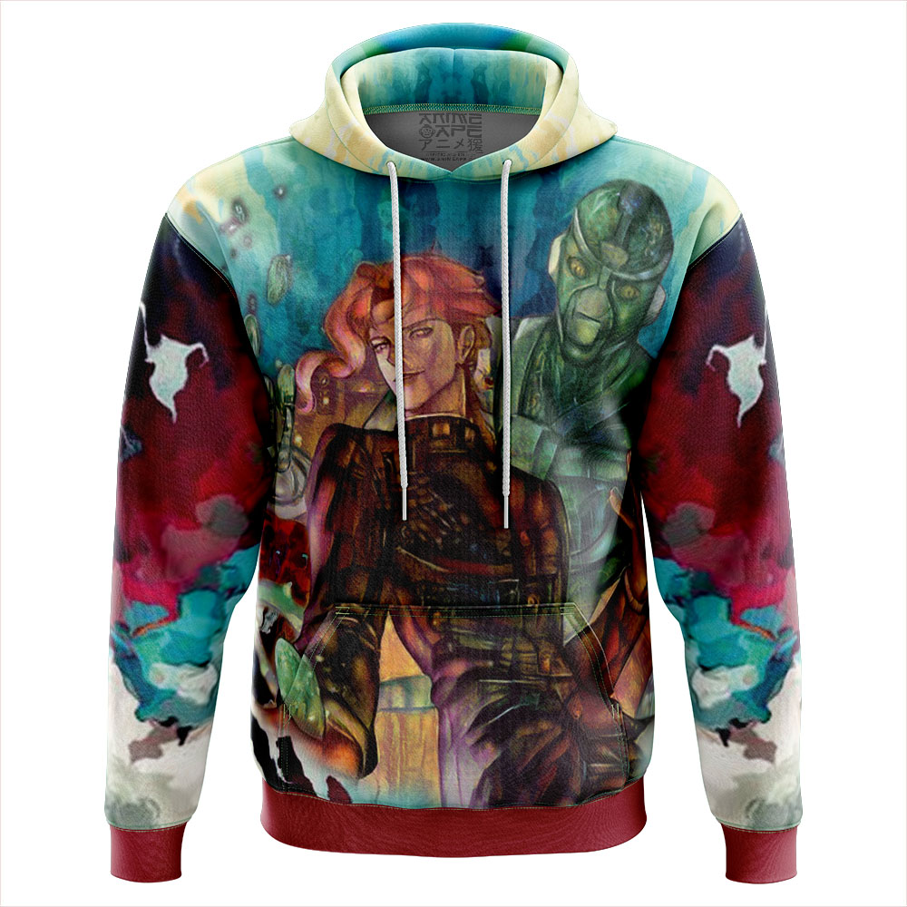 Buildercar - Trippy Kakyoin Hierophant Green Jojo’s Bizarre Adventure Hoodie