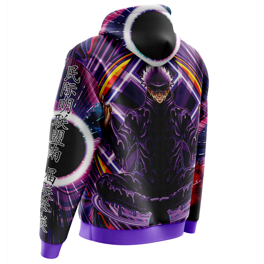Buildercar - Trippy Meditating Gojo Satoru Jujutsu Kaisen Hoodie - Image 3