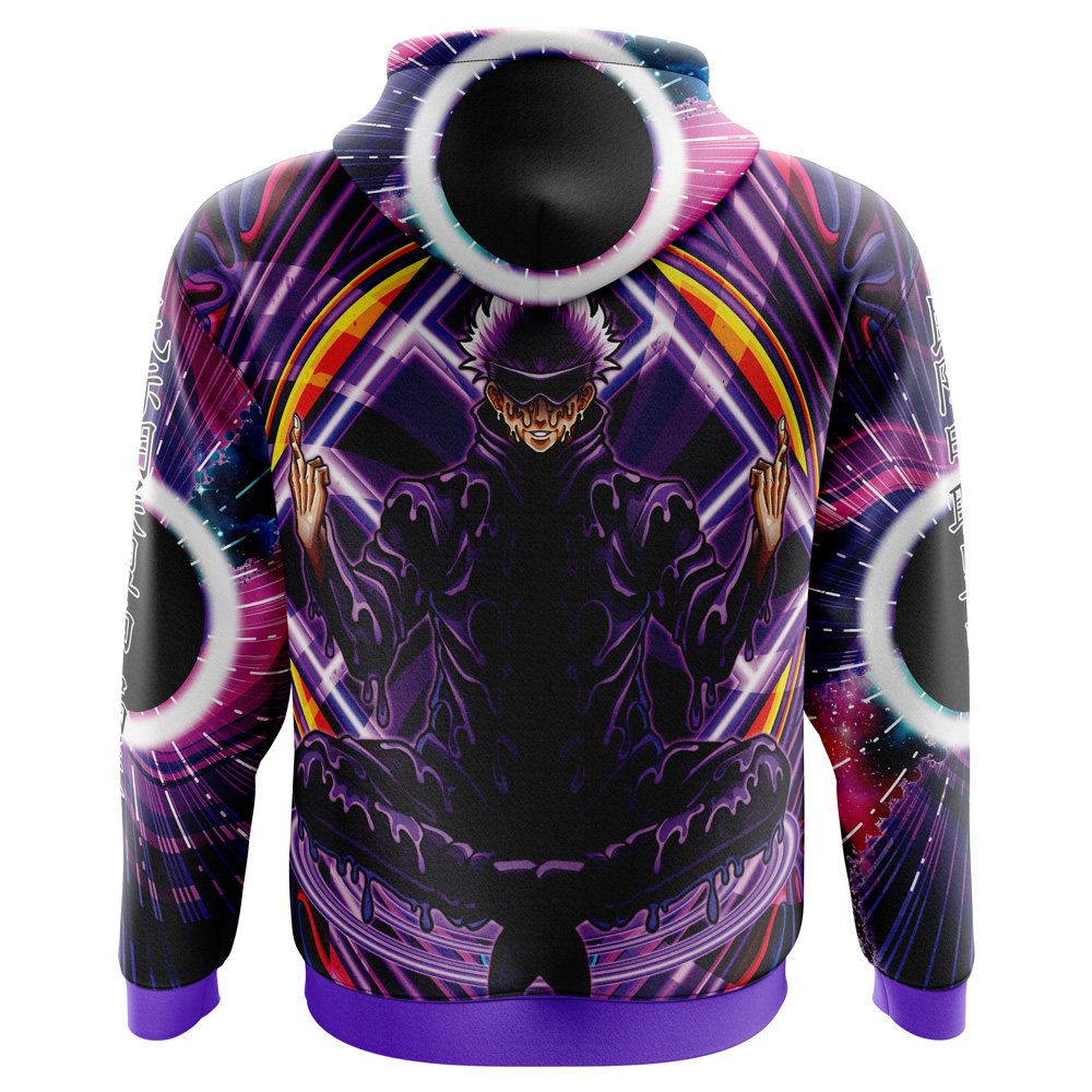 Buildercar - Trippy Meditating Gojo Satoru Jujutsu Kaisen Hoodie - Image 4