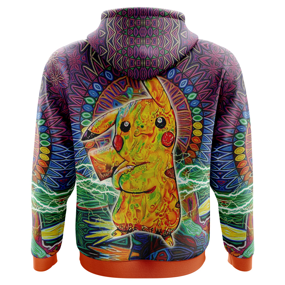 Buildercar - Trippy Pikachu Pokemon Hoodie - Image 3