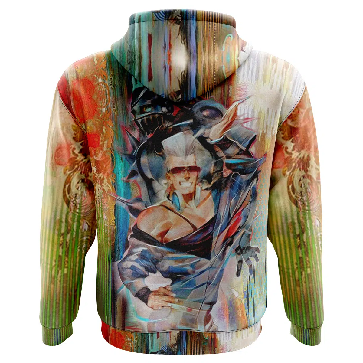 Buildercar - Trippy Polnareff Silver Chariot Jojo’s Bizarre Adventure Hoodie - Image 2