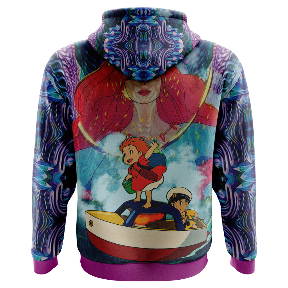 Buildercar - Trippy Ponyo Studio Ghibli Hoodie - Image 3