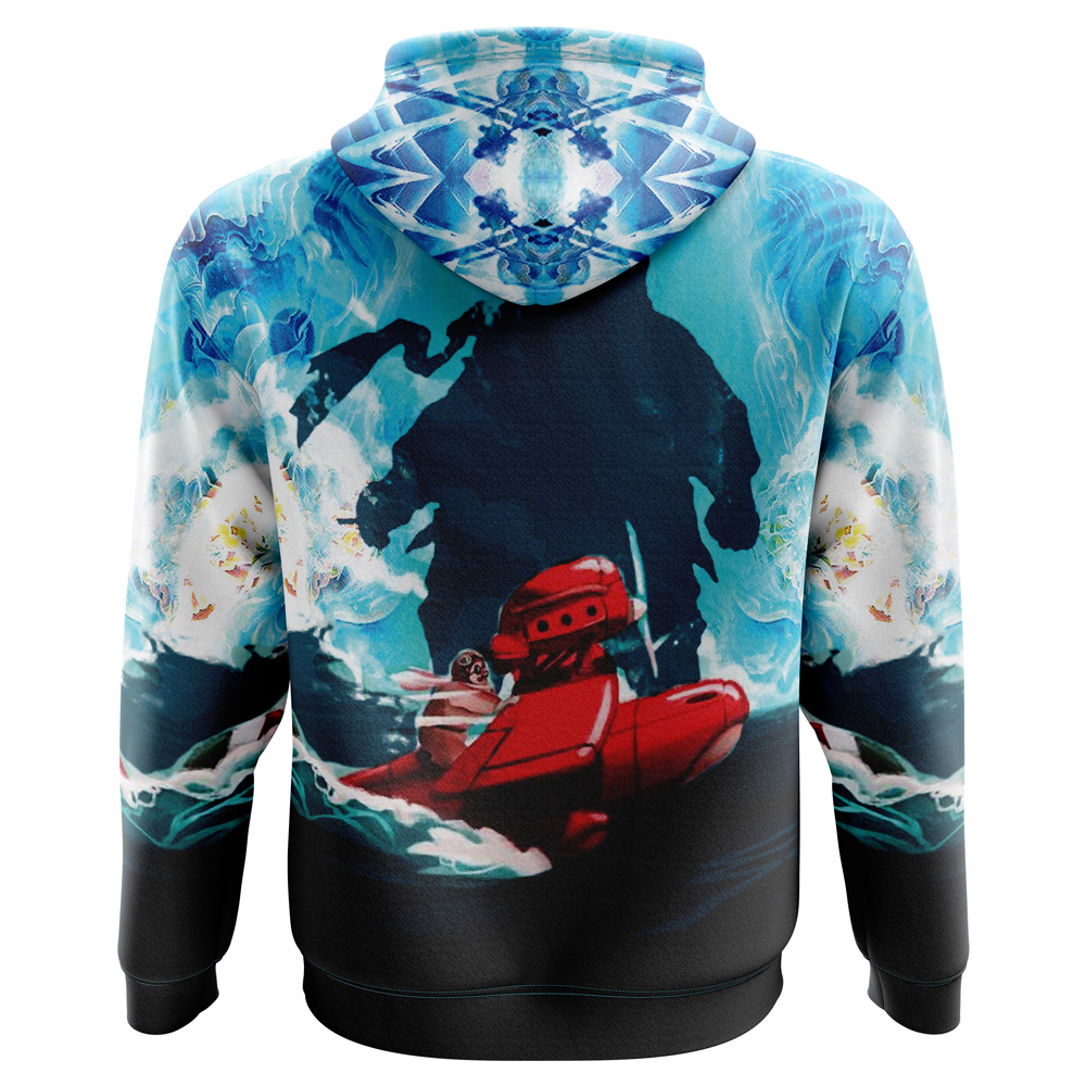 Buildercar - Trippy Porco Rosso Studio Ghibli Hoodie - Image 3