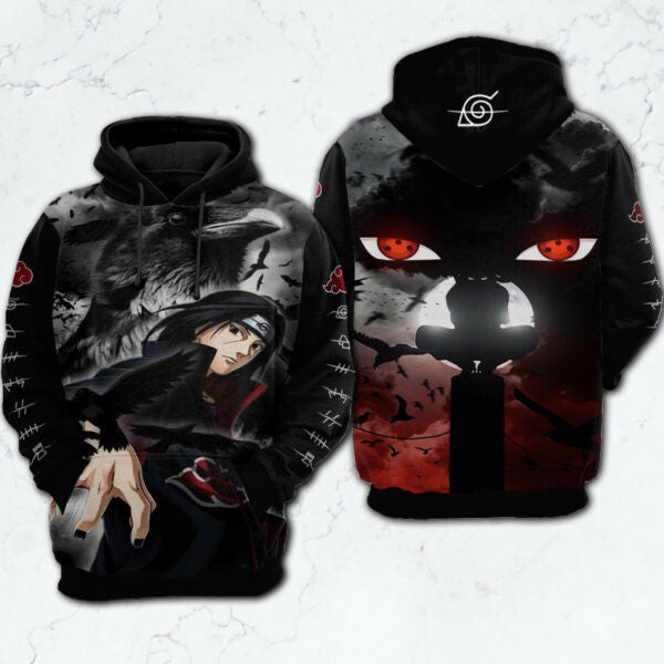 Buildercar - Uchiha Itachi Akatsuki Naruto Anime Fan Gift, Uchiha Itachi Akatsuki Naruto Anime Aop Hoodie, Fleece Jacket 1839