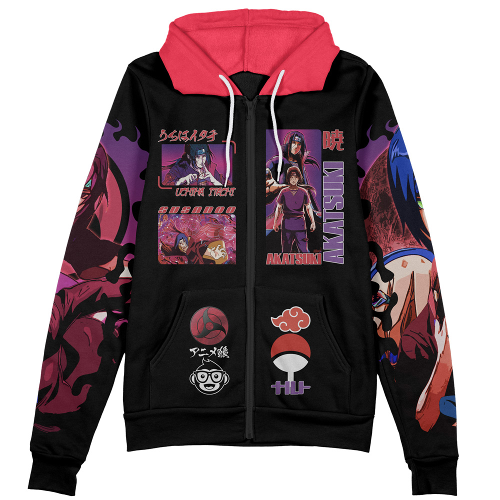Buildercar - Uchiha Itachi V4 Shippuden Streetwear Zip Hoodie Jacket - Image 2