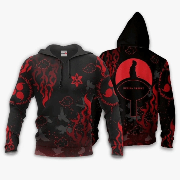 Buildercar - Uchiha Sasuke Naruto Symbols Anime Manga For Men And Women 3d Hoodie