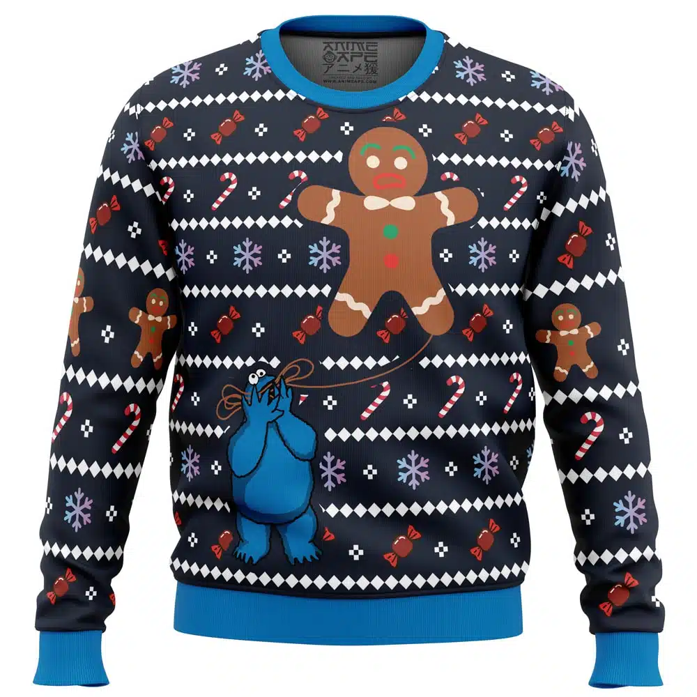 Buildercar - Ugly Cookie! Cookie Monster Ugly Christmas Sweater