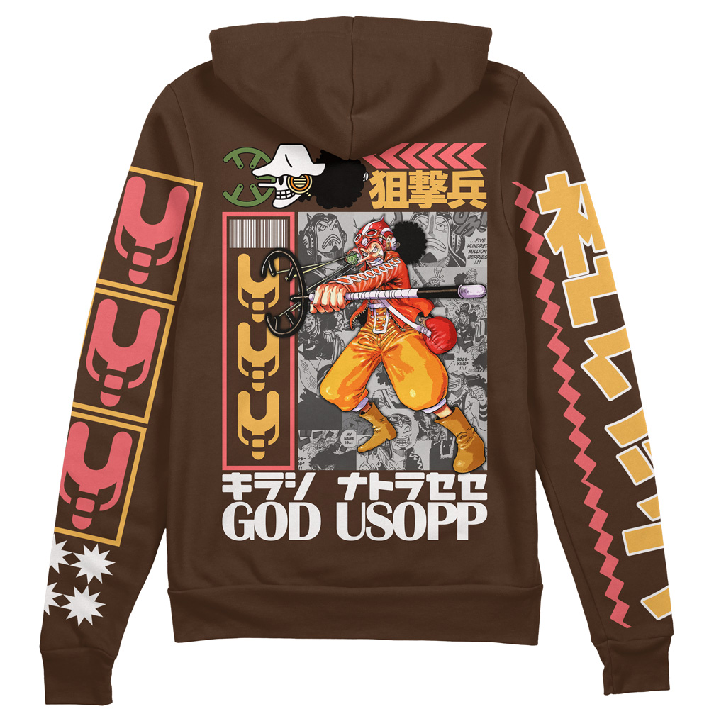 Buildercar - Usopp One Piece Streetwear Zip Hoodie Jacket