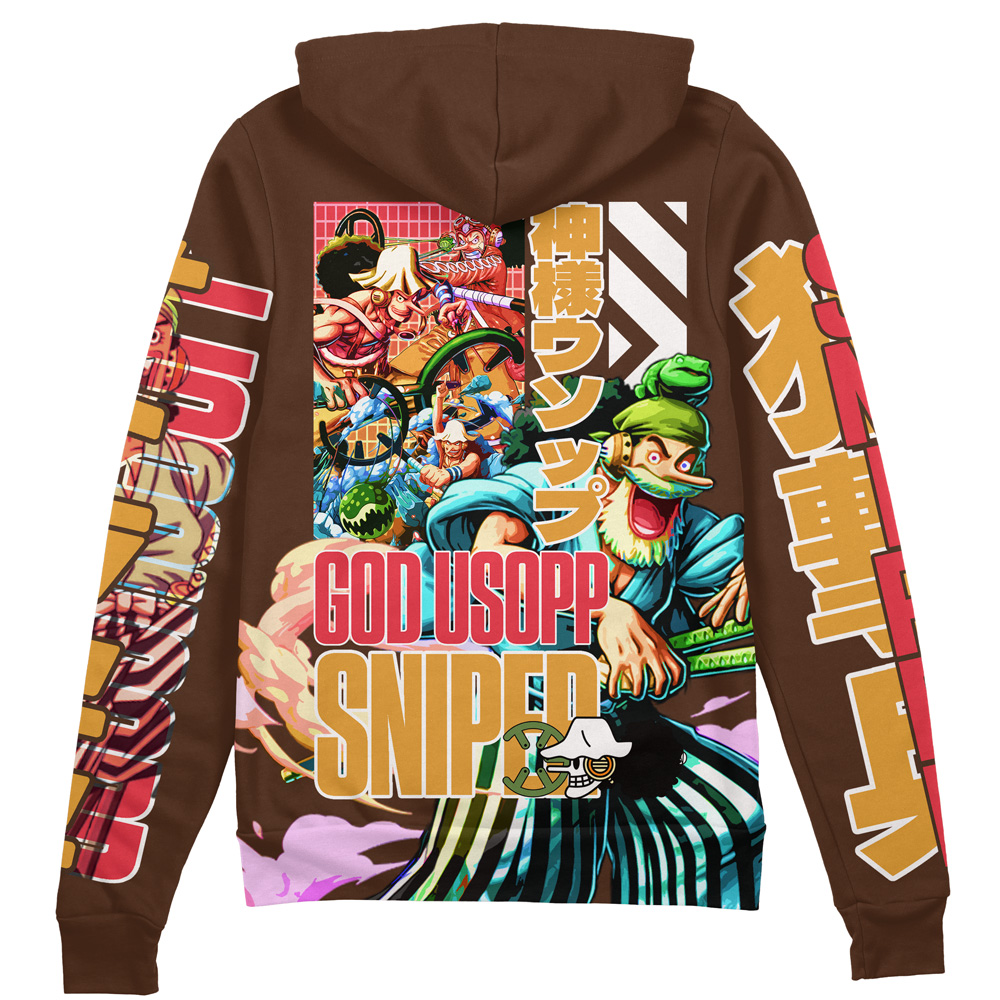 Buildercar - Usopp V2 One Piece Streetwear Zip Hoodie Jacket