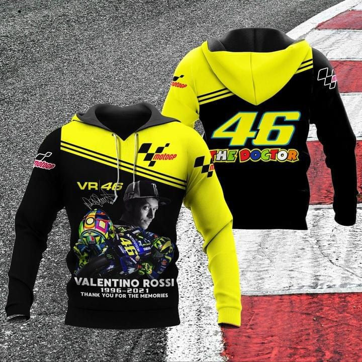 Buildercar - Valentino Rossi 1996 2021 Thank You For The Memories 3d Hoodie