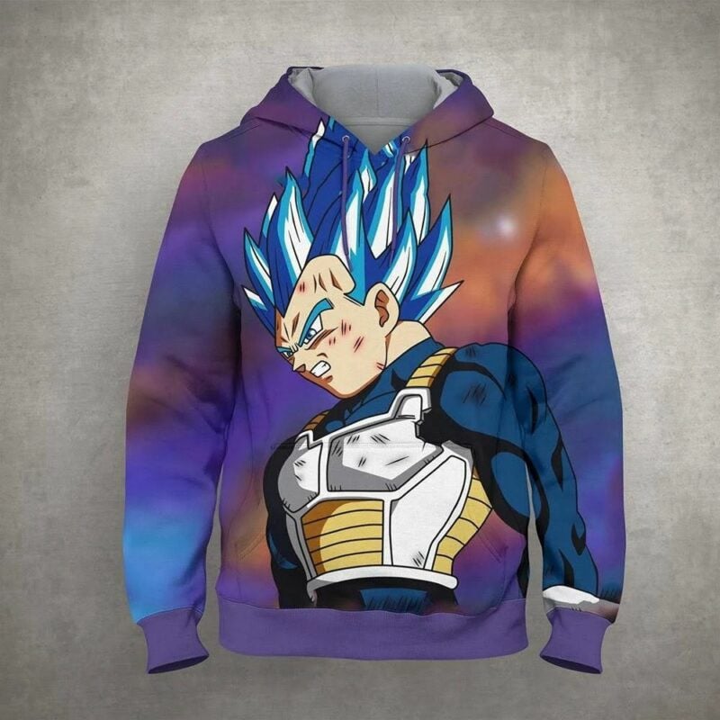 Buildercar - Vegeta Blue Saiyan Cartoon Dragon Ball Anime Manga 7over Print 3d Hoodie