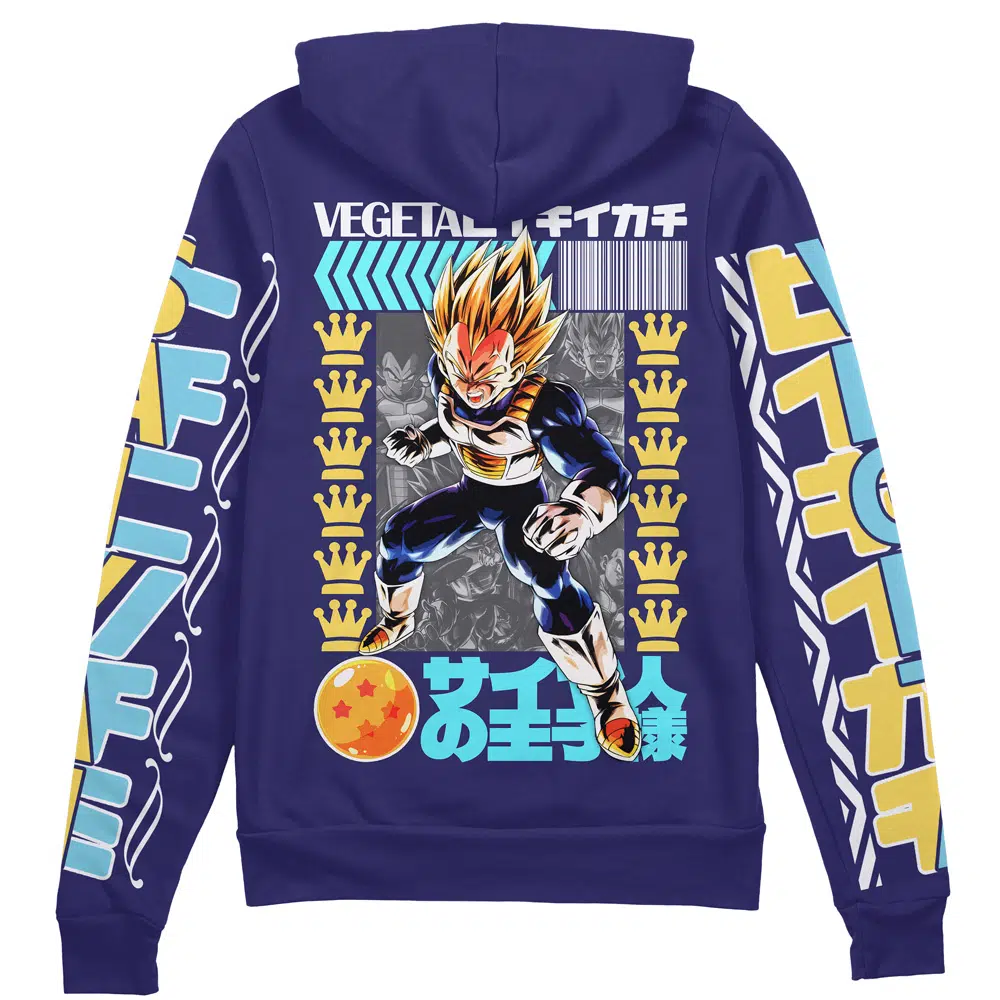 Buildercar - Vegeta V2 Dragon Ball Z Streetwear Zip Hoodie Jacket