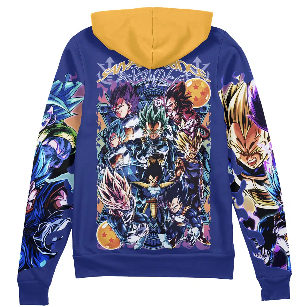 Buildercar - Vegeta V4 Dragon Ball Z Streetwear Zip Hoodie Jacket