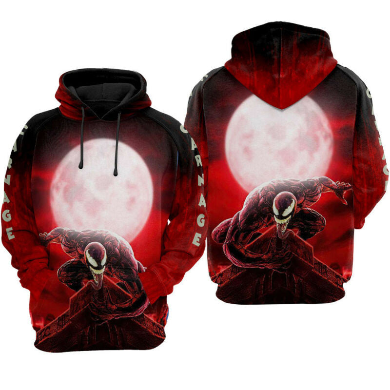 Buildercar - Venom Carnage Marvel Black Red Background Hoodie