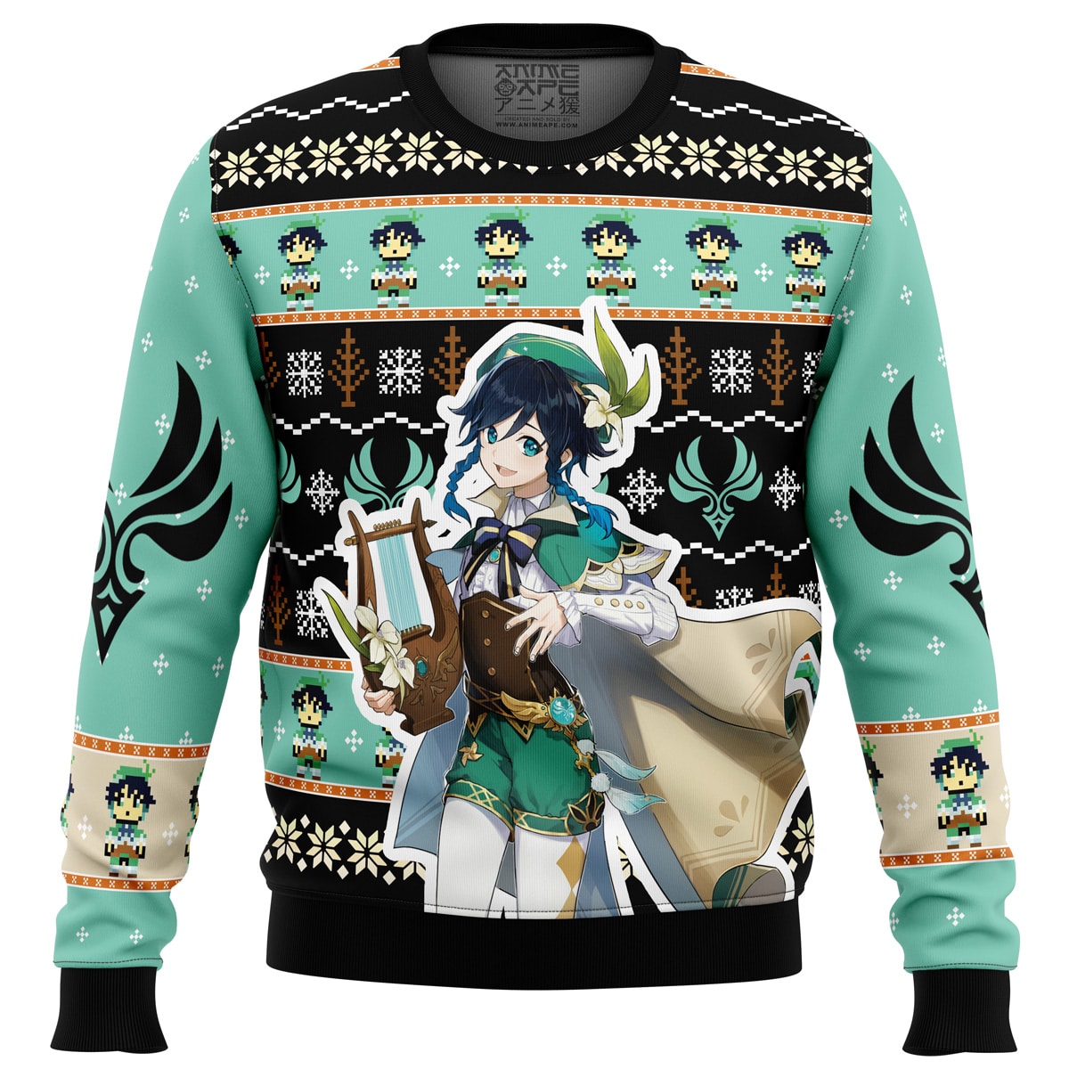 Buildercar - Venti Genshin Impact Ugly Christmas Sweater