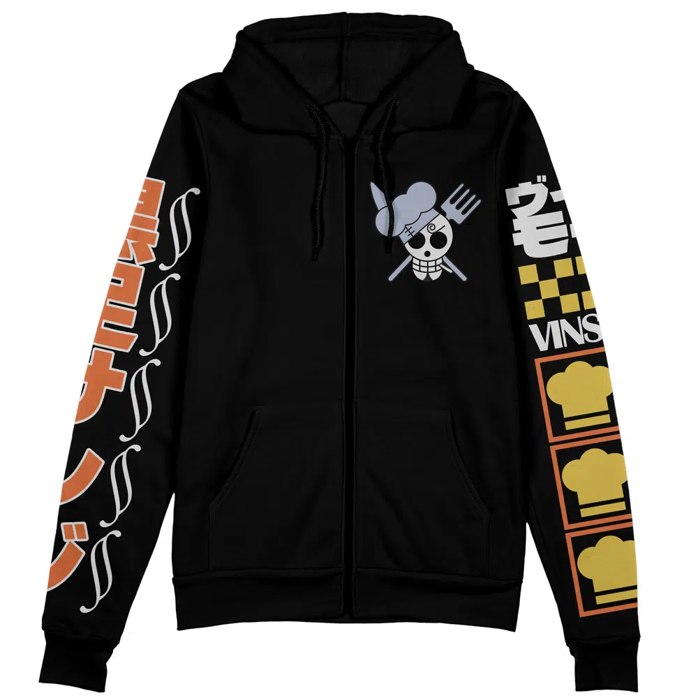 Buildercar - Vinsmoke Sanji One Piece Streetwear Zip Hoodie Jacket - Image 2
