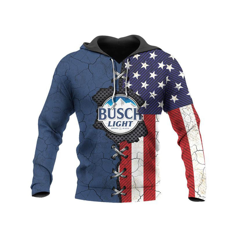 Buildercar - Vintage Skull Busch Light Hoodie 2, Gift For Fan 3d All Over Print Shirt Hoodie