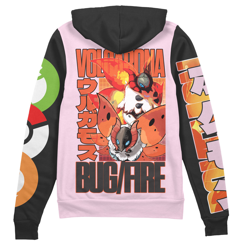 Buildercar - Volcarona Pokemon Streetwear Zip Hoodie Jacket