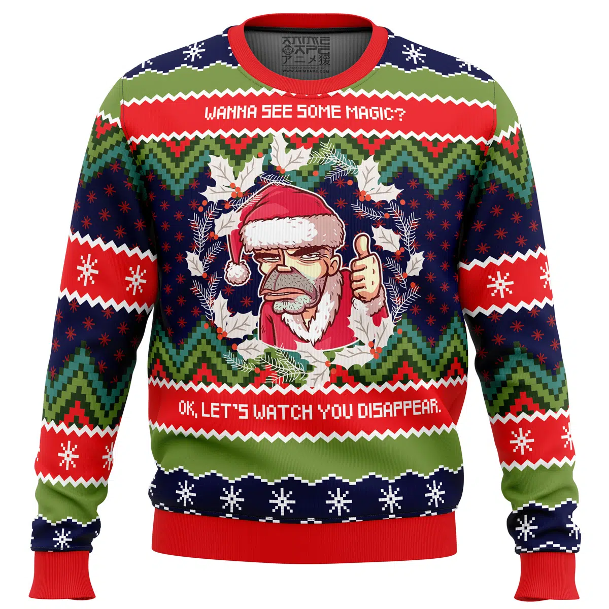 Buildercar - Wanna see some magic? Bad Santa Ugly Christmas Sweater