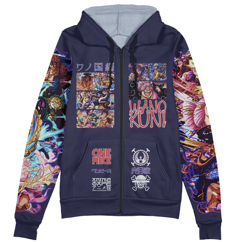 Buildercar - Wano Kuni One Piece Streetwear Zip Hoodie Jacket - Image 2