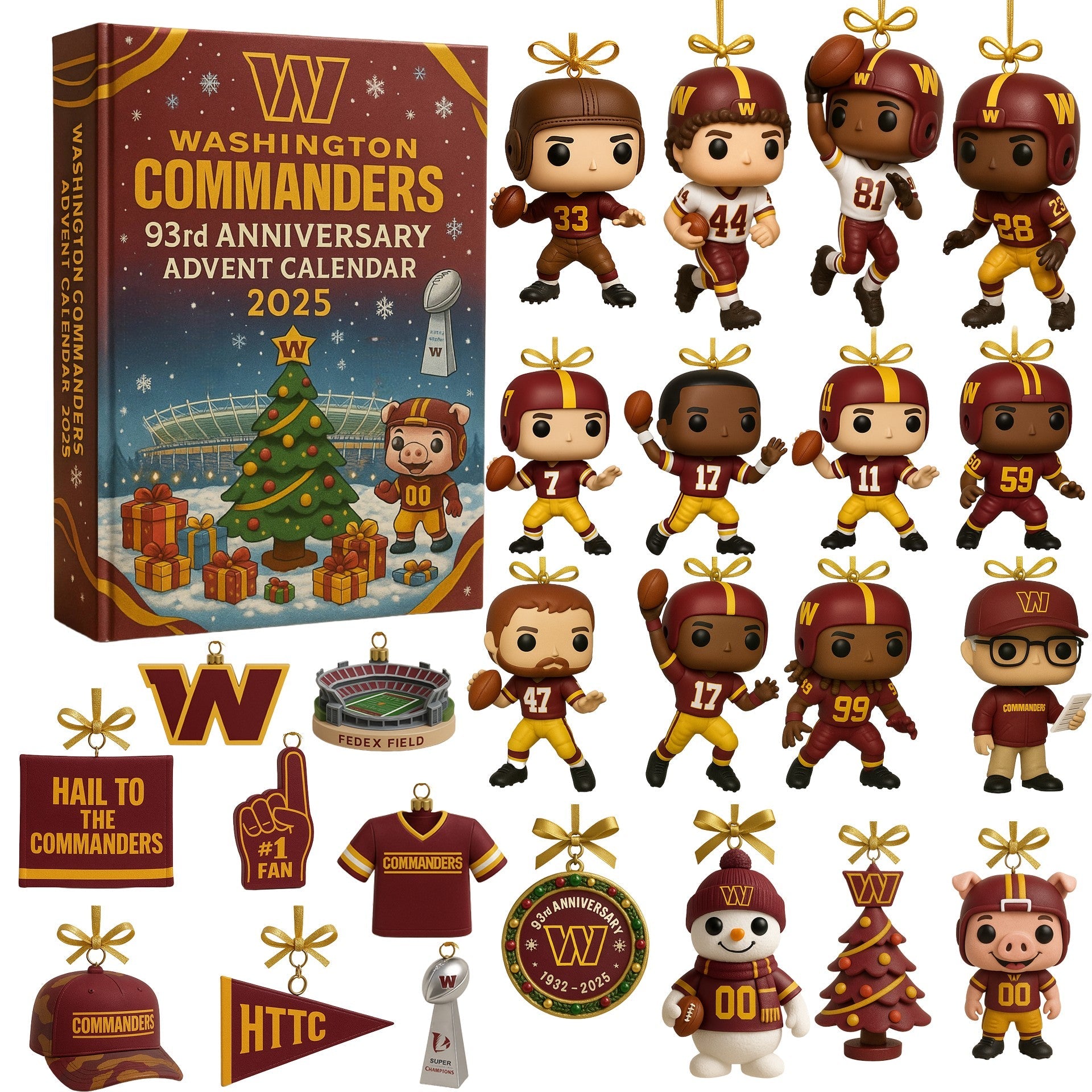 Buildercar - Washington Commanders 93rd Anniversary Advent Calendar 2025 -2D Acrylic