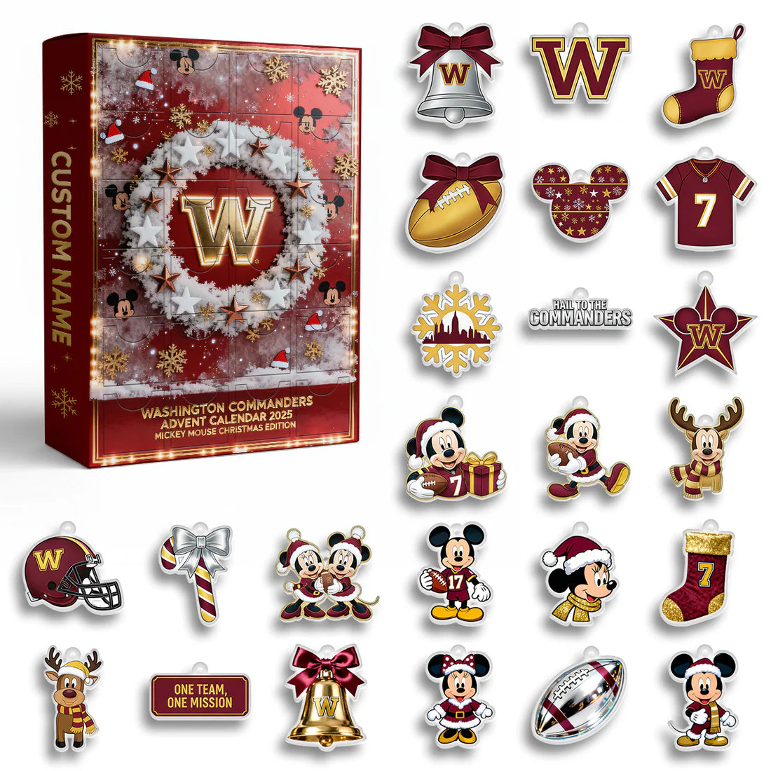 Buildercar - Washington Commanders Advent Calendar - Gift For Fan -2D Acrylic