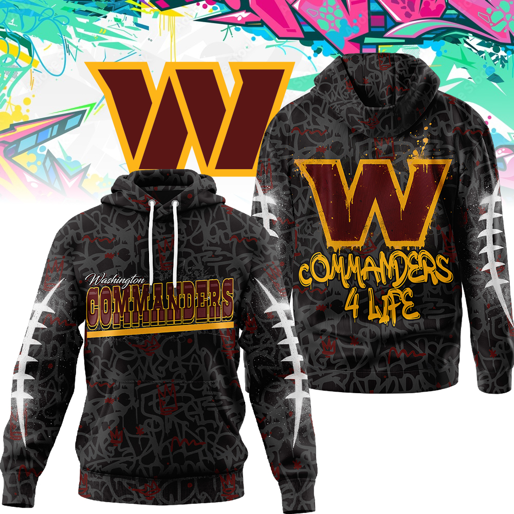 Buildercar - Washington Commanders | Premium NFL Special Graffiti My Team 4 Life Hoodie