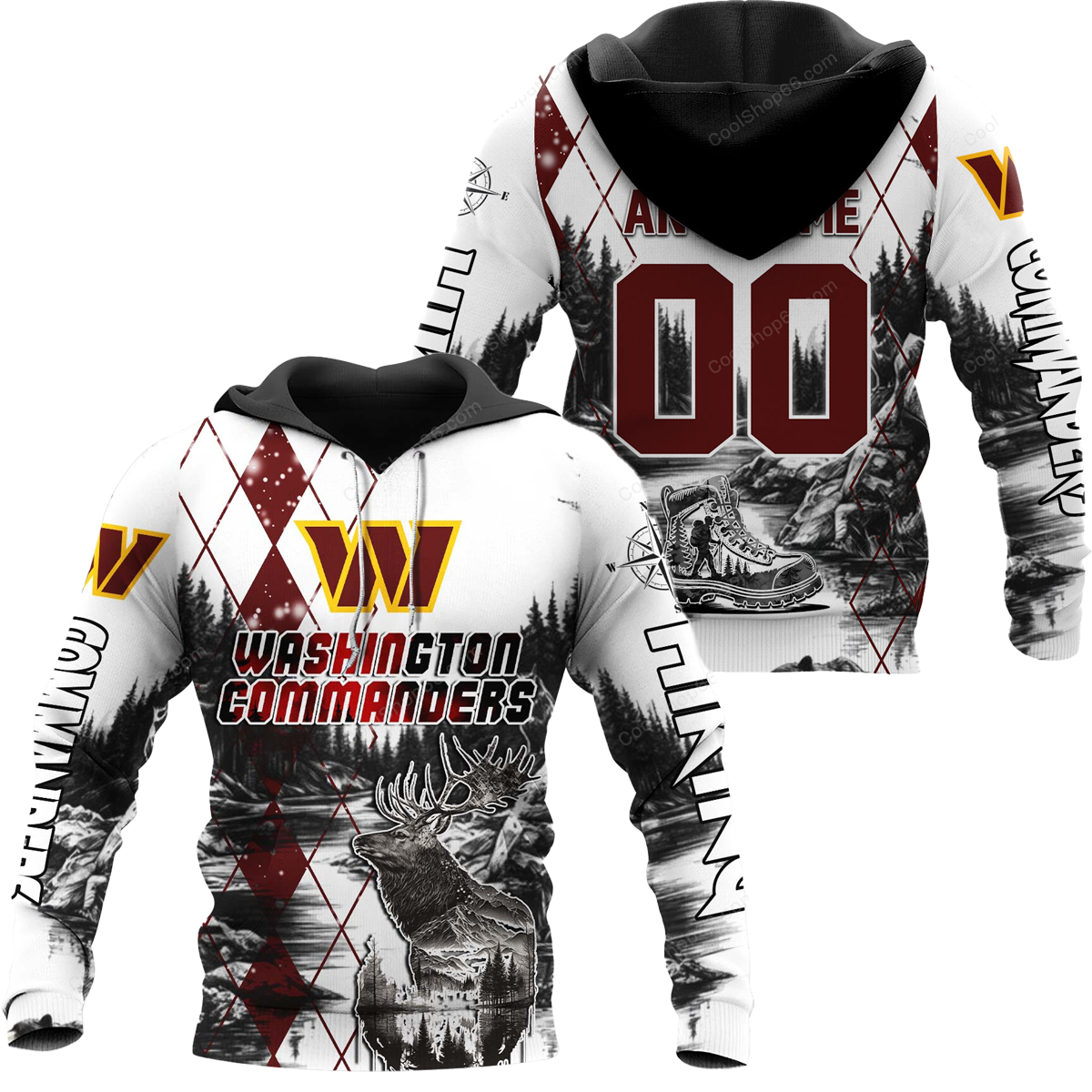 Buildercar - Washington Commanders Steel Spirit x NFL Custom Name & Number Hoodie