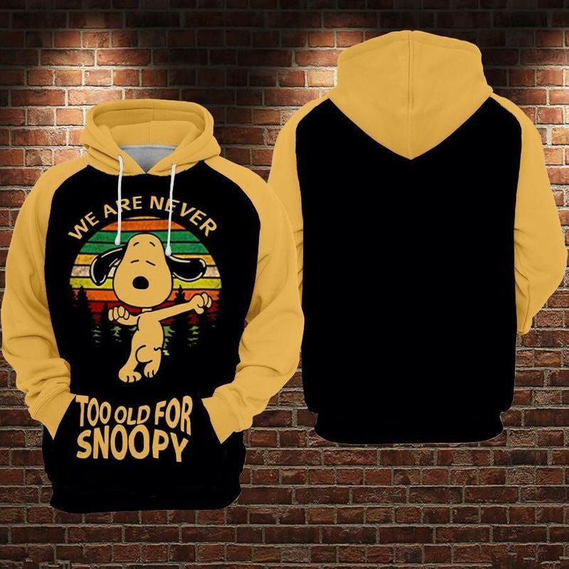 Buildercar - We Are Never Too Old For Snoopy Over Print 3d Hoodie