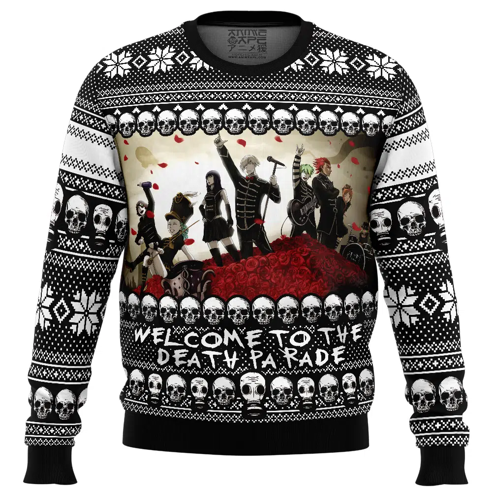Buildercar - Welcome To The Death Parade Ugly Christmas Sweater