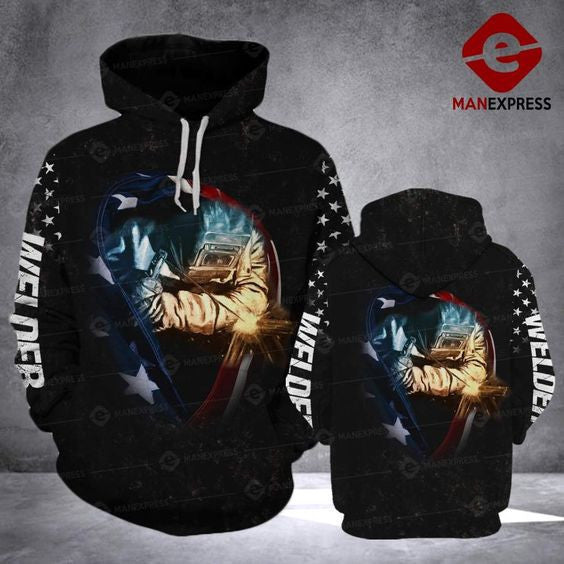 Buildercar - Welder Flag Tqt All Over Print Unisex Pullover Hoodie