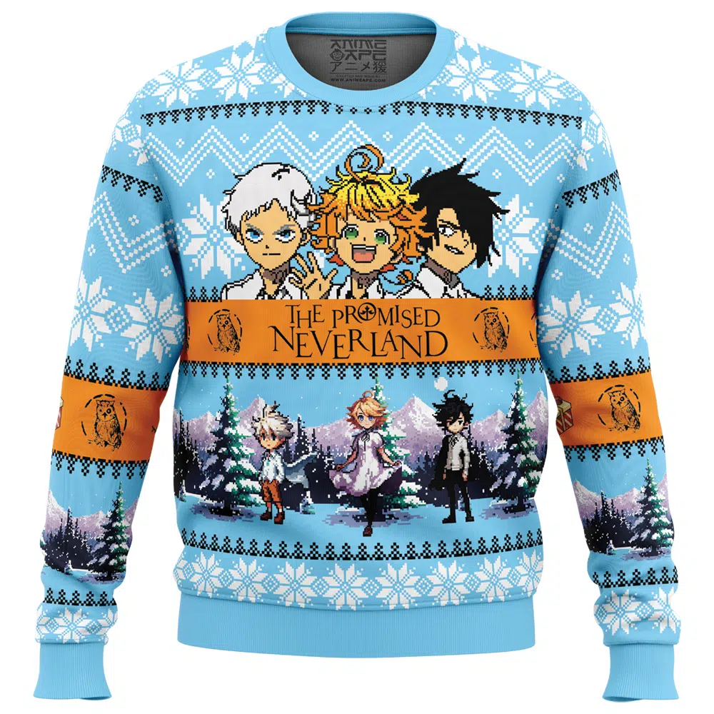 Buildercar - White Christmas The Promised Neverland Ugly Christmas Sweater